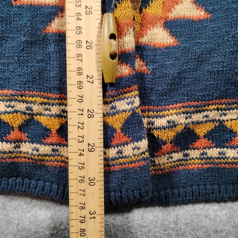 Faherty B.Yellowtail Lodge Cardigan Sweater Women's Small Blue Aztec Tribal Boho